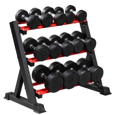 China Modern Wholesale High Quality Three Layers Hex Dumbbell Storage Rack Home Use for sale