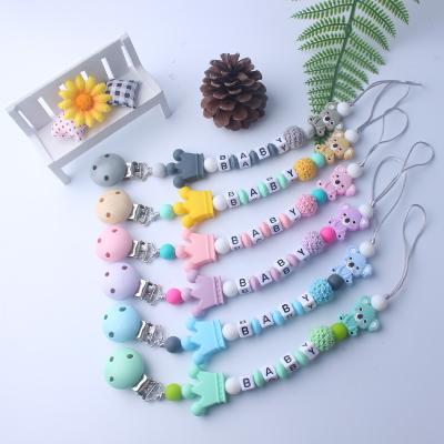 China BPA Free Baby Pacifier Chain High Quality Silicone Beads Baby Pacifier Clips Baby Pacifier Chain for sale