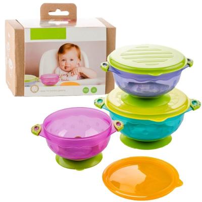 China BPA Free Stay Set Baby Feeding Bowls, 3 Size Baby Bowl Set, Baby Utensils Bowls for sale