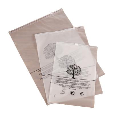 China Custom Clear Frosted T-shirt Zip Lock Clothing Packaging Bags Moisture Proof / Underwear Bags for sale