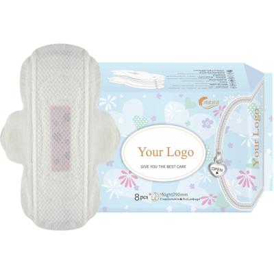 China Soft and Beathable and Super Absorbent Sanitary Napkins Safe Soft Cotton Smooth No Side Effect Menstrual Sanitary Napkin Pad for Heavy and Light Menstrual Bleeding for sale