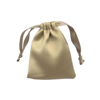 China Luxury Custom Drawstring Eyelash Hair Pouch Jewelry Gift Packaging Satin Silk Bag for sale