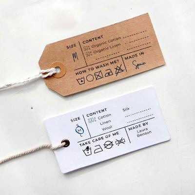 China Sustainable/Recyclable Custom Luxury Hanging Label With Clamps Free Special Swing Paper Product Hang Tags For Apparel Garment for sale