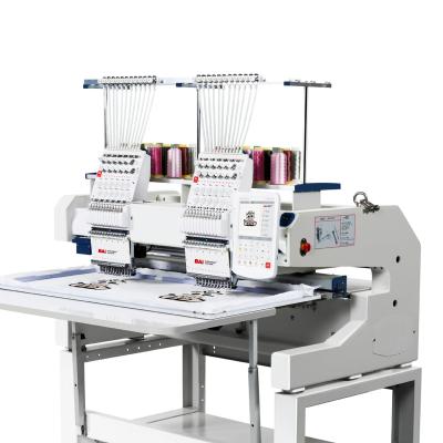 China BAI Garment Shop Double Heads 12/15 Needles Computer 400*450mm Industrial Flat Embroidery Machine for sale