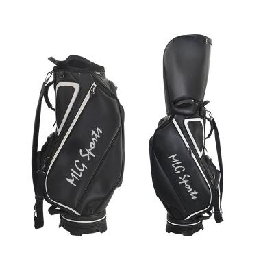 China PU Manufacturer Factory Wholesale Customer Stylish Mens Black Leather Golf Course Bags for sale