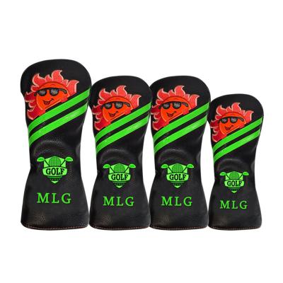 China Protect Golf Club Custom Design Club Head Cover Golf Driver Wood Utility Cover Set for sale