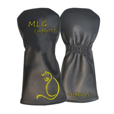 China Protect Black Golf Club Thick Synthetic Leather Best Golf Club Head Covers for sale