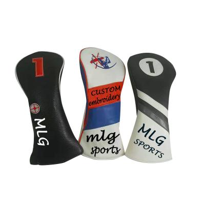 China Protect Golf Club Headcovers Premium PU Leather Embroidery Logo Driver Custom Headcover for sale