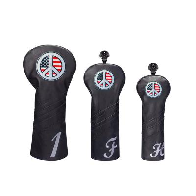 China Protect Golf Club Driver Cover PU Leather Golf Club Covers Key Golf Driver Cover for sale