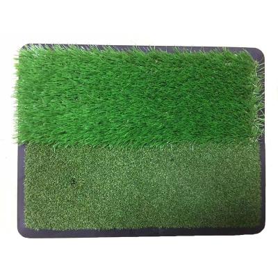 China Golf Size 45x35x2.5cm Rubber Bottom Golf Practice Mat Indoor Outdoor Training Velvet Golf Mat / Rubber Hitting Mat for sale