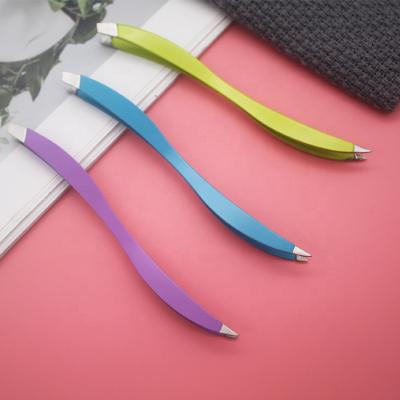 China Sharp Eyebrow Beauty Tweezers Professional Double End and Oblique Tip Tweezers for Eyebrow and Ingrown Hair for sale