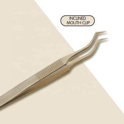 China Custom Stainless Steel New Products Eyelash Tweezers Extension Tweezers for sale