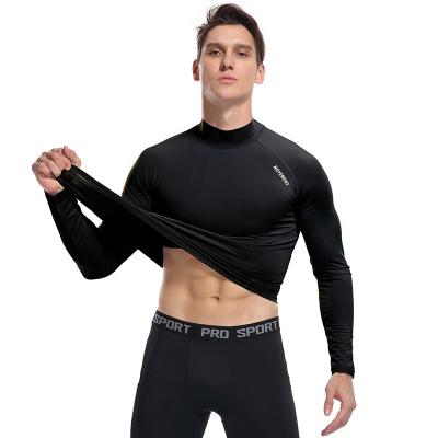 China Outdoor Quick Dry Anti-Wrinkle Compression T-shirts Sleeves Long Pull Over Big Size Workout T-shirts Breathable Polyester Elastane T-shirts for sale