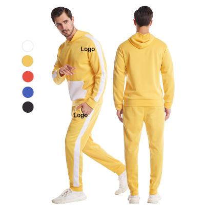 China Plus Size New Design High Quality Color Blocked Leisure Sports Sets Mens Hoodies Tops Comfortable Joggers Pants Two Piece Pants Set For Men for sale