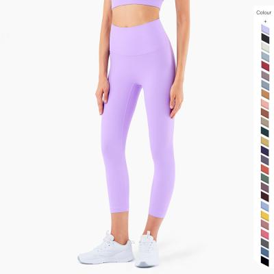 China High Breathable Direct Selling 25 Colors Factory Size No Front Stitching Line Leggings Butt Lift With Pockets See No Through Gaiters for sale