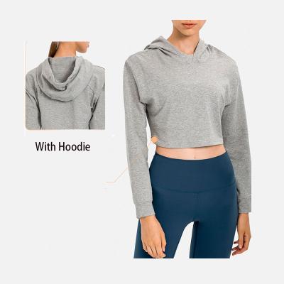 China New Design Yoga Gym.Running.Sport RTS Long Sleeve Crop Top Women Workout Hoodies Loose Backcountry Hoodie Cotton Breathable Quick Dry Hoodies Oversized for sale