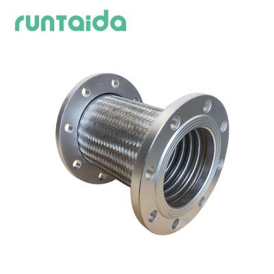 China Stainless Steel304 flange connection ss304 stainless steel bellows braided flexible metal hose for sale