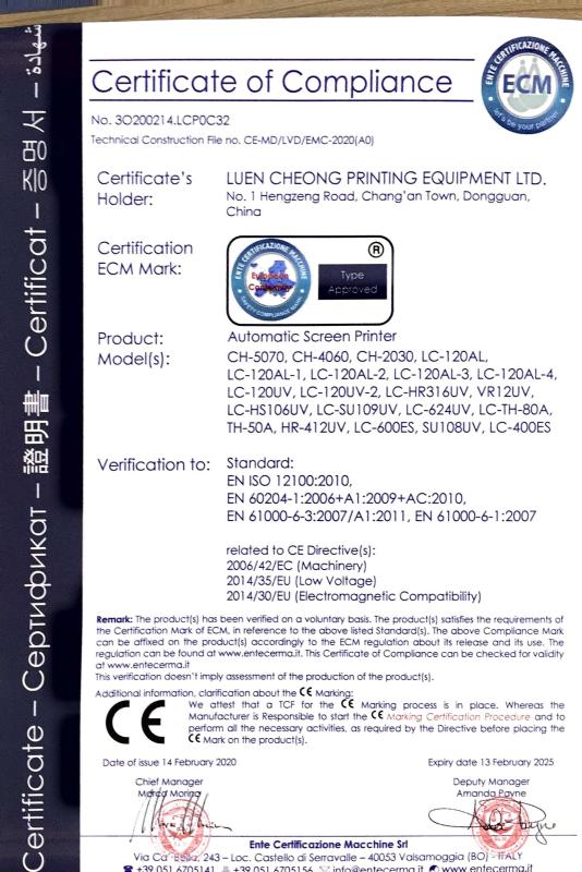 CE - Luen Cheong Printing Equipment Ltd.