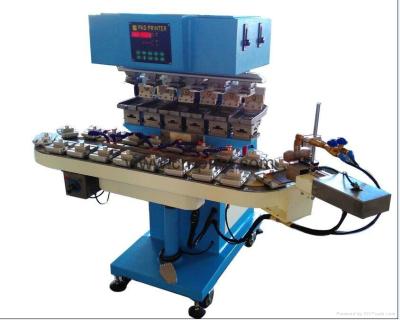 China Open Building Material Stores 6 Colors Ink Well Pad Printing Machine With Flame Treatment For Bottle Caps for sale