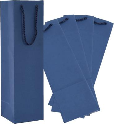 China Recyclable Long Navy Bottle Kraft paper bag stand up ,stylish or Customized ,packaging bag ,for Accessories & Clothing & food...Reusable for sale