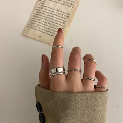 China Fashion CLASSIC Punk Gold Rings Set Irregular Fine Party Rings Thin Jewelry Women for sale