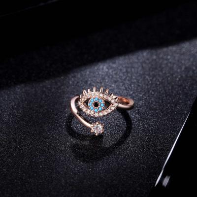 China 2021 TRENDY Personalized Gold Rings For Women 18k Open Adjustable Zirconia Ring For Women for sale