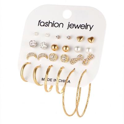 China Fashion Fashion Circle Gold Filled Statement Heart Ball Earrings 2021 Charms For Infinity Pearl Stud Earring Set for sale