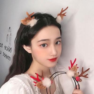 China Fashion Antlers Deer Ears Headbands Headwear Christmas Headband Hair Accessories For Kids Adult Xmas Party for sale