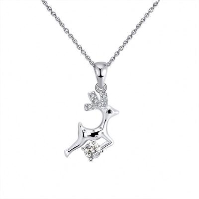 China Cute Christmas Series Necklace 925 Sterling Silver Reindeer Lucky Pendant Necklace SN172 for sale