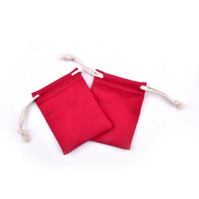 China OEM+ODM+Wholesale Logo Small Packaging Pouch Custom Red Gift Bags Luxury Suede Jewelry Drawstring Pouch for sale