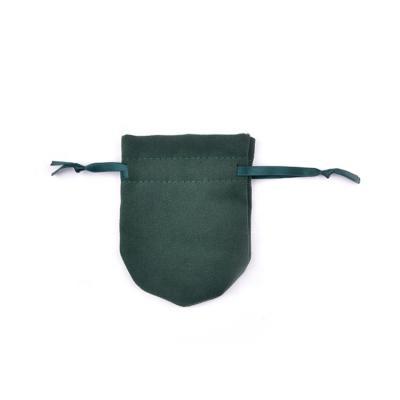 China OEM+ODM+Wholesale Eco-Friendly Natural Green Suede Packaging Bags Drawstring Package Bracelet Necklace Jewelry Pouches for sale