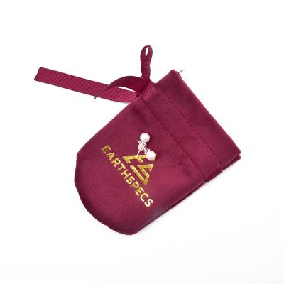 China OEM+ODM+Wholesale Circular Velvet Bag Luxury Custom Silk Printed Jewelry Small Pouch With Ribbon for sale