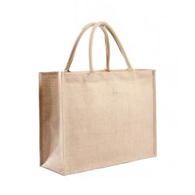 China Eco-Friendly Promotional Cheap Natural Recycle Carry Jute Shopping Bags for sale