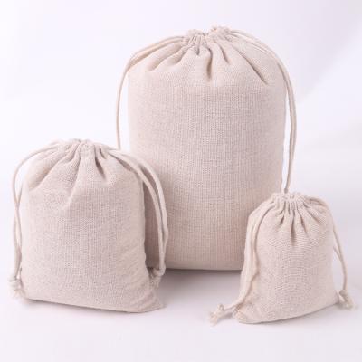 China Eco Friendly Recyclable Cotton Gift Canvas Drawstring Bag With Custom Logo Printed for sale