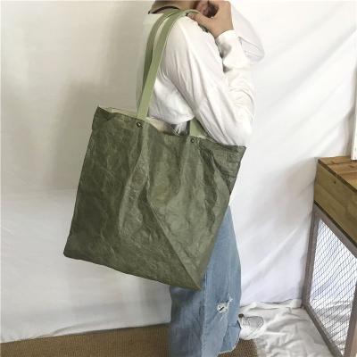 China 2022 new reused degradable lightweight clear shopping bag from C.I. PVC+ Dupont Tyvek design large capacity kraft paper, large female shopping bag for sale