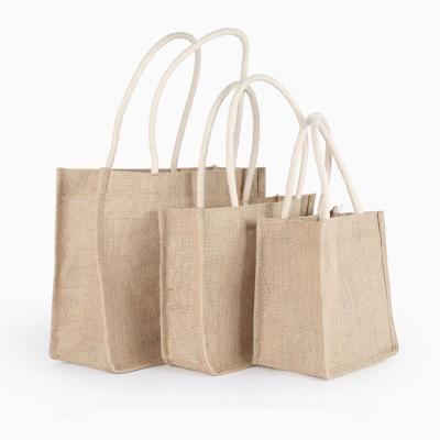 China Reusable Hemp Shopping Tote Bags, Fashion Design Eco-friendly Organic Jute Supermarket Wholesale Good Quality Shopping Bag for sale