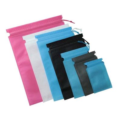 China Custom Logo Non Woven Reusable Non Woven Drawstring Bag Shoe Storage Bags Clothes Shoe Bag for sale