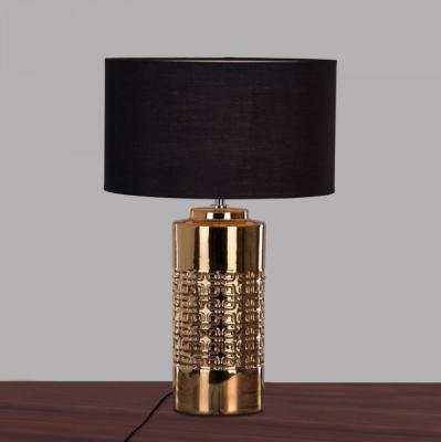 China Classics Design Jiahua - New Products European Style Embossed Hotel Outdoor Yellow Bedside Ceramic Table Lamp for sale