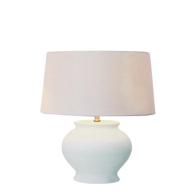 China Wholesale Ceramic lamp socket high quality ceramic lamp base&Fabric lamp shade modern JIAHUA E27 high quality table lamp for sale