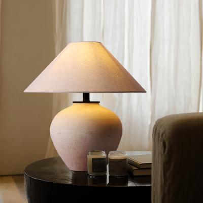 China Wabi-sabi Jiahua- decorative indoor, bar restaurant fashion table lamp fabric shade ceramic table lamp for sale