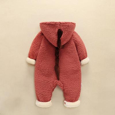 China Polyester Baby Winter Overalls With Hood Thick Warm Rompers Sleeping Clothes For Baby for sale