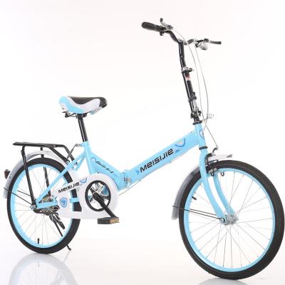 China Hebei factory steel product 16/20 inch steel material line brake folding bike for women for sale