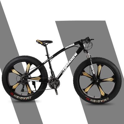 China Beautiful Design Popular Steel Black 26 Mountain Big Tire Fat Bike With Fat Tire for sale