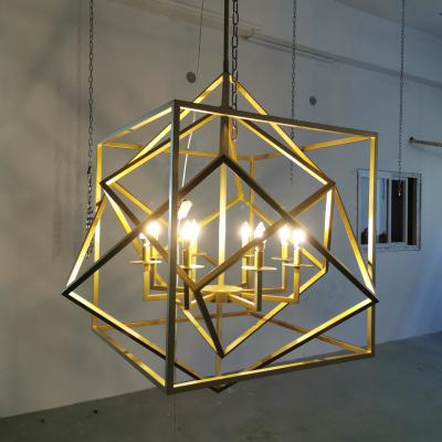 China Modern Simple Linear Modern Pendant Lamp Square Chandelier for sale