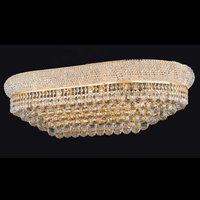 China Low Ceiling Traditional Oval Crystal Lamp Chandelier K9 Flush Mount Lamp For Living Room for sale