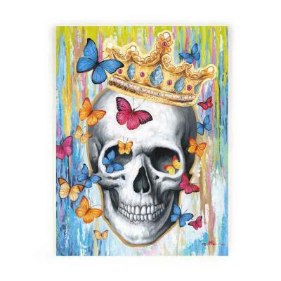 China Hand Painted Fashion Artree Oil Painting Pop Art Design Canvas Artwork Home Hotel Furniture Decor Contemporary Skull for sale