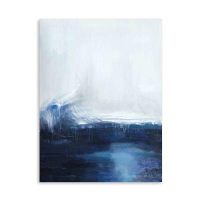 China Handmade Acrylic Modern Wall Art Blue Abstract Oil Painting High Quality Hotel Artwork Canvas Print Abstract for sale