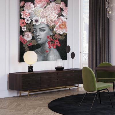 China Factory Supply Modern Art High Quality Modern Lady Original With Flower Wall Art Printing Global Western Oil Painting Canvas Art for sale