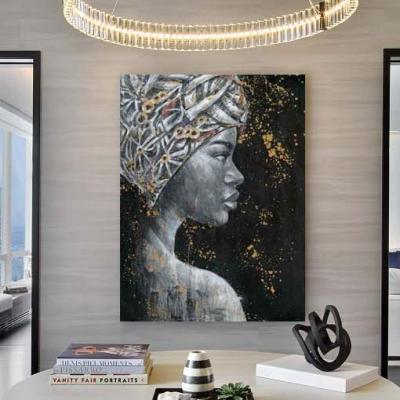 China 100% Hand Painted Classic Black African Woman Nude Oil Painting On Canvas Print Scandinavian Posters And Wall Art For Bedroom Decor for sale