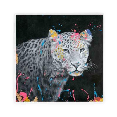 China Wild Animal Acrylic Painting Wall Art Canvas Prints Picture of Match Furniture Art Decor Artree Colorful Leopard for sale